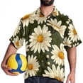 thumbnail image 4 of Daisy Men's Short Sleeve Beach Shirts Poplin Spread Collar Tops Casual Printed Button Down Summer Unisex, 4 of 6
