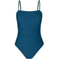 thumbnail image 4 of Women Swimsuit One Piece Bathing Suit Square Neck Cutout Back Tummy Control with Adjustable Spaghetti Straps, 4 of 5