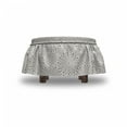 thumbnail image 4 of Abstract Ottoman Cover, Flower Arrangement Pattern, 2 Piece Slipcover Set with Ruffle Skirt for Square Round Cube Footstool Decorative Home Accent, Standard Size, Tan Taupe Beige, by Ambesonne, 4 of 5