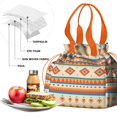 thumbnail image 4 of Boho Bohemia Geometric Line Art Drawstring Lunch Bag Women - Drawstring Lunch Bag Insulated for Work Office - Stain-Resistant Large Lunchbags for Women with Multi-Pockets, 4 of 6