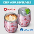 thumbnail image 4 of 12oz Stemless Wine Tumblers Strawberry Plants Fruit Milk Box Vacuum Insulated Stainless Steel Travel Tumbler Cups Mug with Lid and Straw for Champaign,Cocktail,Beer with Cleaning Brush, 4 of 5