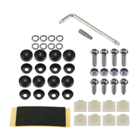 Unique Bargains 1 Set Anti Theft License Plate Screws M6 Security Bolt Fasteners Kits for Car with Screws Silver Tone