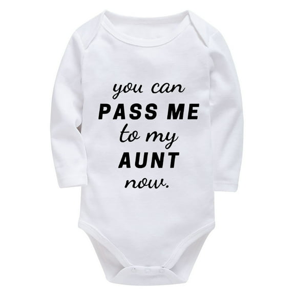 You Can Pass Me To My Aunt Now Coming Home Outfit for Baby Long Sleeve Boy Romper White Baby Boy Outfits 0-3 Months Summer