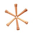 thumbnail image 1 of TISHITA 6x Maplewood Bridge End Pins Cones for Acoustic Guitars / String Pegs / Plain, 1 of 8