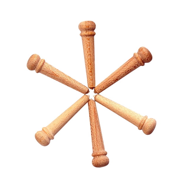 TISHITA 6x Maplewood Bridge End Pins Cones for Acoustic Guitars / String Pegs / Plain