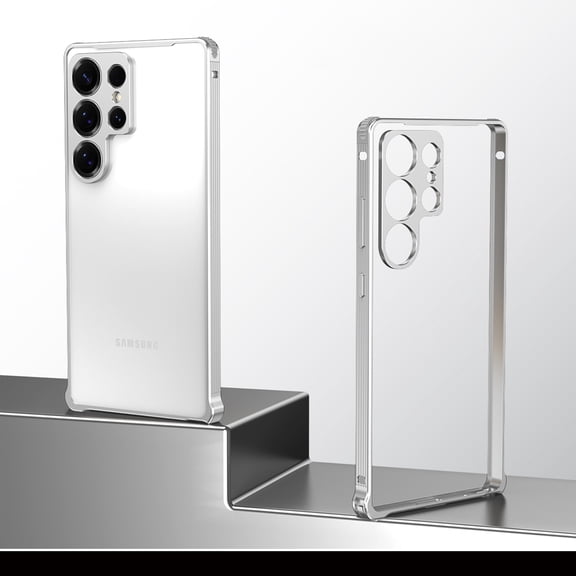 Metal Bumper Phone Case For Samsung Galaxy S25,With Camera Lens Protector,No Back Heat Dissipation Design,Ultra Slim Shockproof Anti-fall Protection Rugged Durable Thin Fit Phone Case,Silver