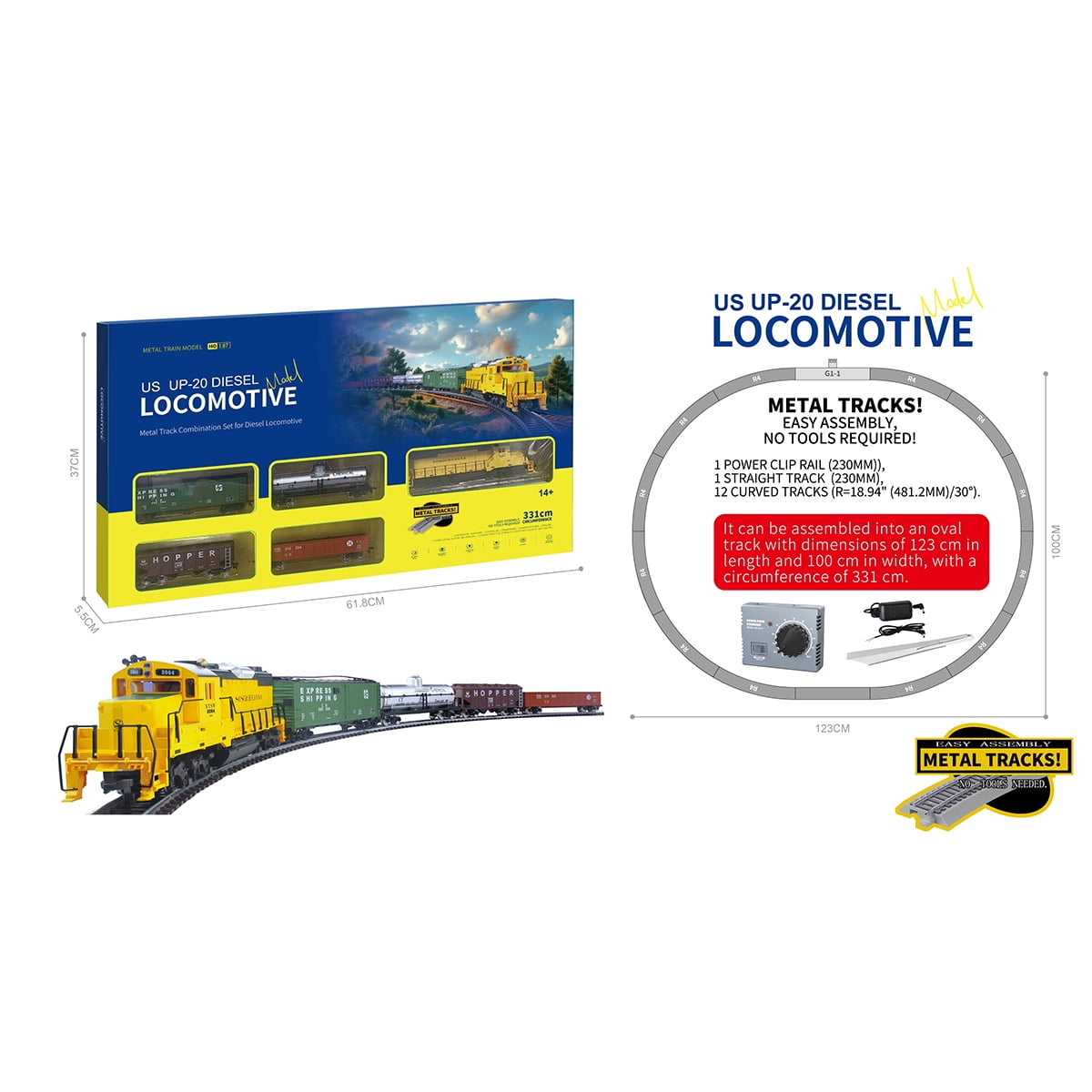 1/87 HO Scale US GP-20 Diesel Locomotive Model Train Set Gift for Enthusiast
