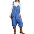 thumbnail image 2 of Salopettes pour Femmes Col Rond Sans Manches Jambe Droite Combinaison Ample Été Voyage Décontracté Combishort Mode, 2 of 9