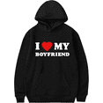 thumbnail image 2 of I Love My boyfriend Hooded Valentines Day Hooded Drawstring Pocket Sweatshirt Men/women  funny  Pullover, 2 of 7