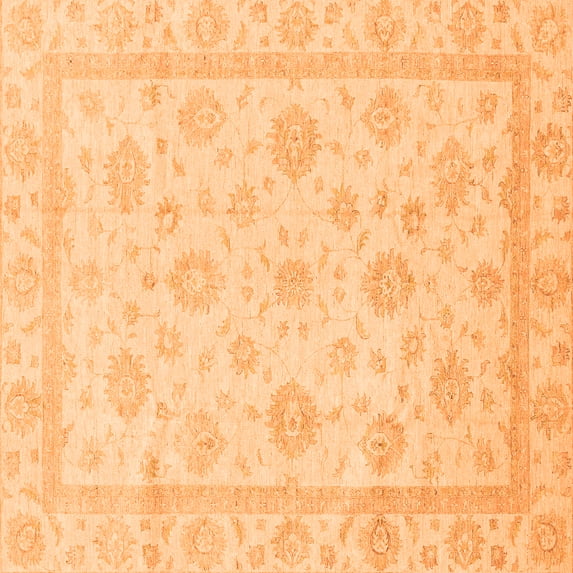 Ahgly Company Indoor Square Oriental Orange Traditional Area Rugs, 4' Square