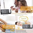 thumbnail image 3 of Projection Alarm Clock, LED Digital Alarm Clock with Mirror Surface, USB Charging Port, 3 of 5