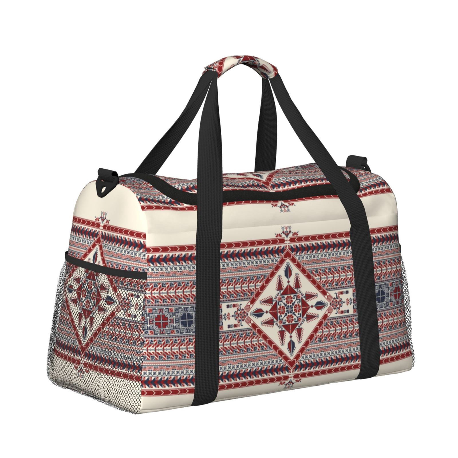 Fuzoiu Fashion Tatreez Print Travel Duffle Bag,Carry On Tote Bags,Duffel Bag,Sport Gym Bag, Hospital Bag for Labor and Delivery, Overnight Bag,Luggage Bag