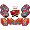 Fire Truck Firefighter Party Supplies Bundle Pack for 16 (14 Inch Balloon Plus Party Planning Checklist by Mikes Super Store)