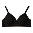 thumbnail image 3 of ALLLIST No Wire Women's Bras Full Coverage Unlined Training Black Push up Cherry Prints Bralette Womens Lingerie Size S-XL, 3 of 4