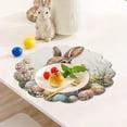 thumbnail image 3 of Easter Bunny Placemats, Round Linen Table Mats, Spring Summer Table Decor for Easter Holiday Dining(D), 3 of 6