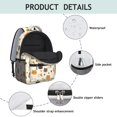 thumbnail image 4 of Multicolor Cat and Fishbone Beige Pattern Backpack for School, Cute School Bag with Adjustable Shoulder Straps and Padded Back, 15.3"x11"x6.7", 4 of 5