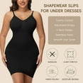 thumbnail image 3 of MANIFIQUE Women Shapewear Dress Full Slip Tummy Control Body Shaper V Neck Adjustable Spaghetti Strap, 3 of 6