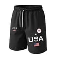 thumbnail image 2 of Evdexr 250 Anniversary Usa Shorts for Men 4th Of July Short Patriotic Drawstring Red Blue and White Print Short Pants 1776 2026 Casual Baggy Beach Shorts Black 4XL, 2 of 4
