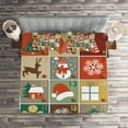 thumbnail image 2 of Ambesonne Christmas Quilted Coverlet 3 Pcs, Gingerbread Man Reindeer, Queen Size, Multicolor, 2 of 2