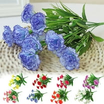 Visland Artificial Carnation Flowers, 10Heads Per Bunche Silk Chrysanthemum Marigold Wildflowers for Home Office Table Décor Wedding Flower Bouquet