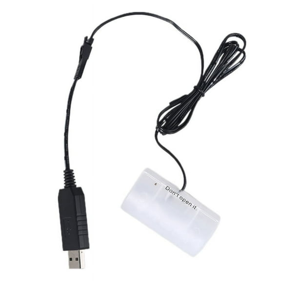 Replacement D Cell Batteries USB Power Supply Cable for 1.5V-6V D Cell Household and Business