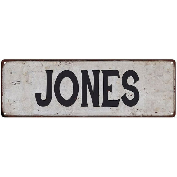 JONES Vintage Look Rustic Chic Metal Sign 8x24 108240036153