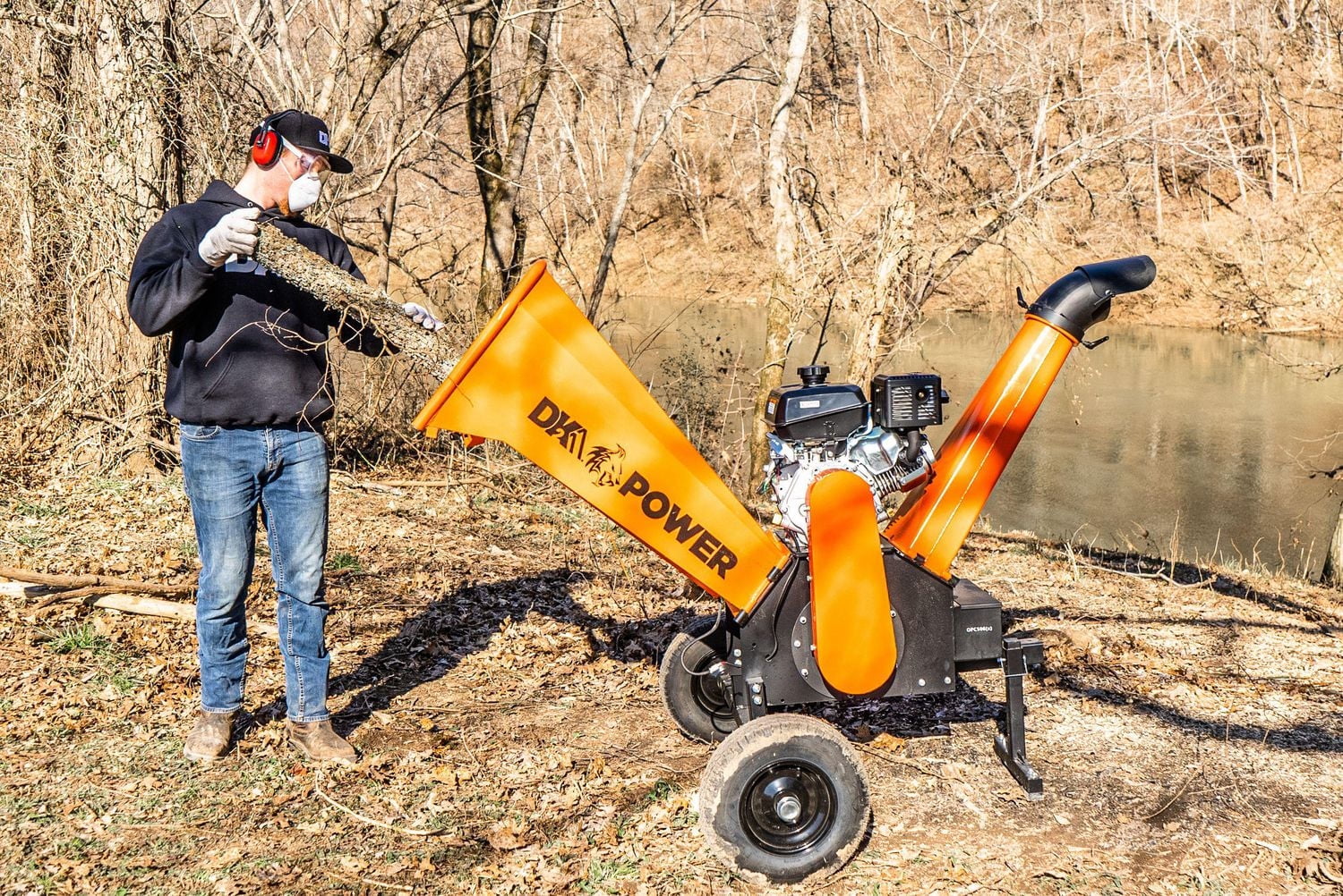 DK2 POWER 6-Inch 14 HP 429 cc Cyclonic Drum Chipper Shredder (Electric Start)
