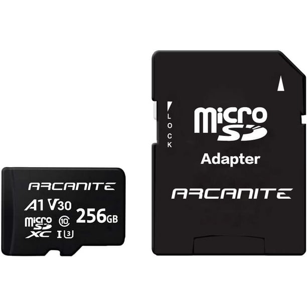 256 Go de Mémoire Microsdxc avec Adaptateur - UHS-I U3, A1, V30, 4K, C10, Micro SD - AKV30A1256