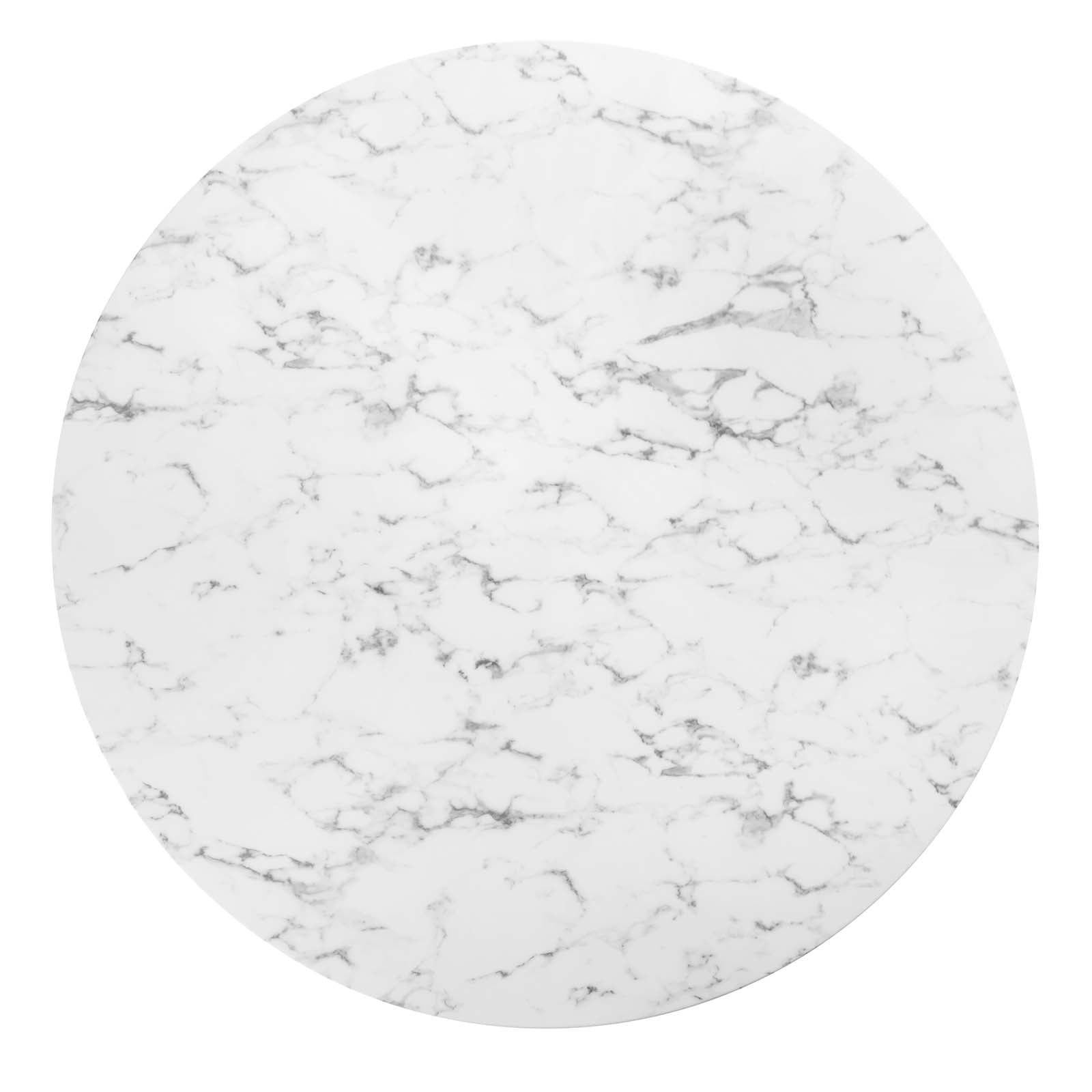 Modway Lippa 	60" Round Artificial Marble Dining Table in Gold White