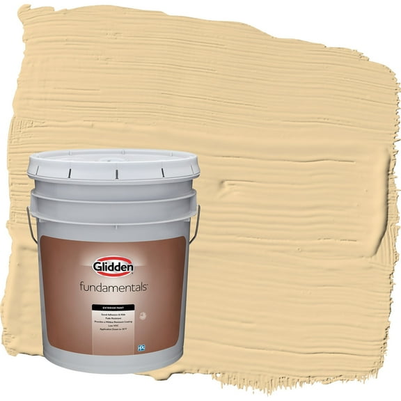 Glidden Fundamentals Spice is Nice / Yellow Satin Exterior Paint, 5 Gallon