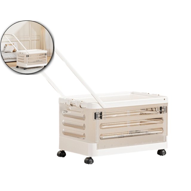 Dvruxg Boîte de Rangement en Plastique à Roulettes, Organisateur Pliable à Roulettes, Coffre à Jouets Polyvalent pour le Rangement du Salon