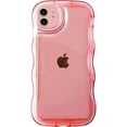 thumbnail image 2 of for iPhone 11 Case 6.1 inch, Cute Clear Bubble Shell Case Frame Wavy Edge Transparent Full Protective Soft TPU Shockproof Phone Cover for Women Girls(Pink, for iPhone 11), 2 of 10