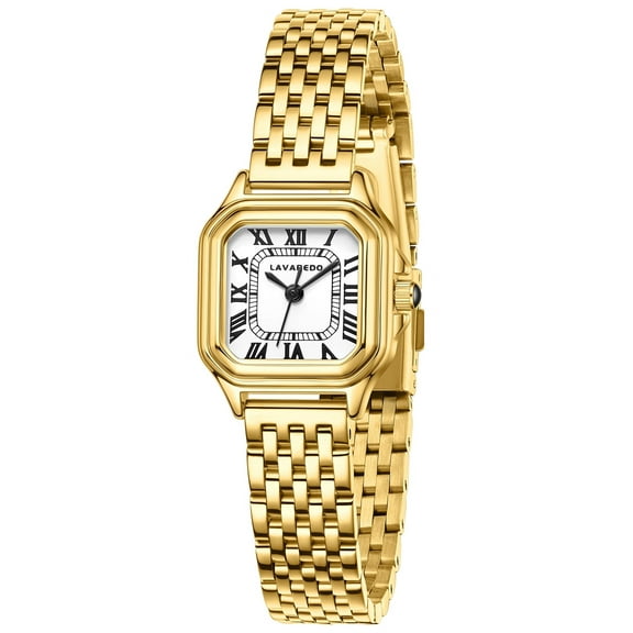 Watches for Women with Rectangular Roman Numeral Dial Stainless Steel Vintage Strap Quartz Waterproof Watches for Ladies,Gifts for Women