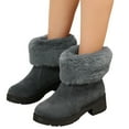 thumbnail image 3 of Xiaoxatg Ladies Fashion Winter Solid Color Zipper Thick Heel Warm Shoes Short Boots for Women - Ideal for Cold Weather and Stylish Outings 8 Grey, 3 of 7