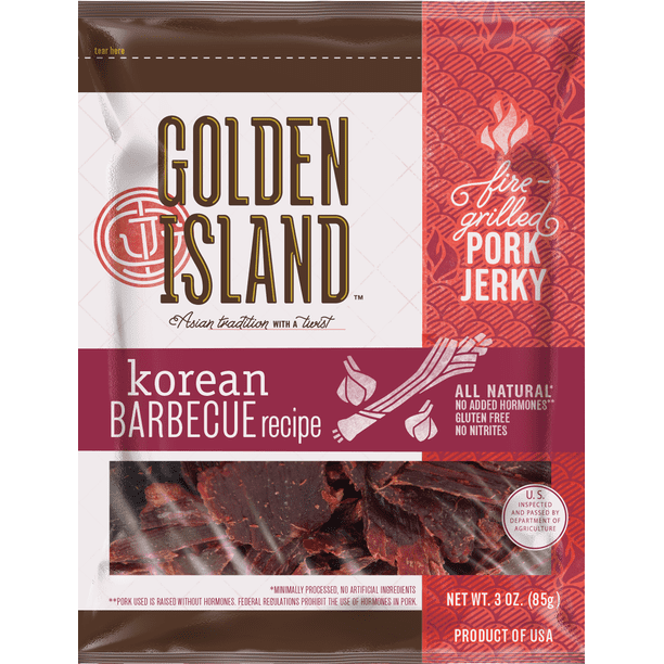 Golden Island Pork Jerky, Korean BBQ, 3 Oz