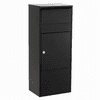 QualArc ALX-800-BK Allux 800 Galvanized Steel Locking Mail Parcel Box, Black