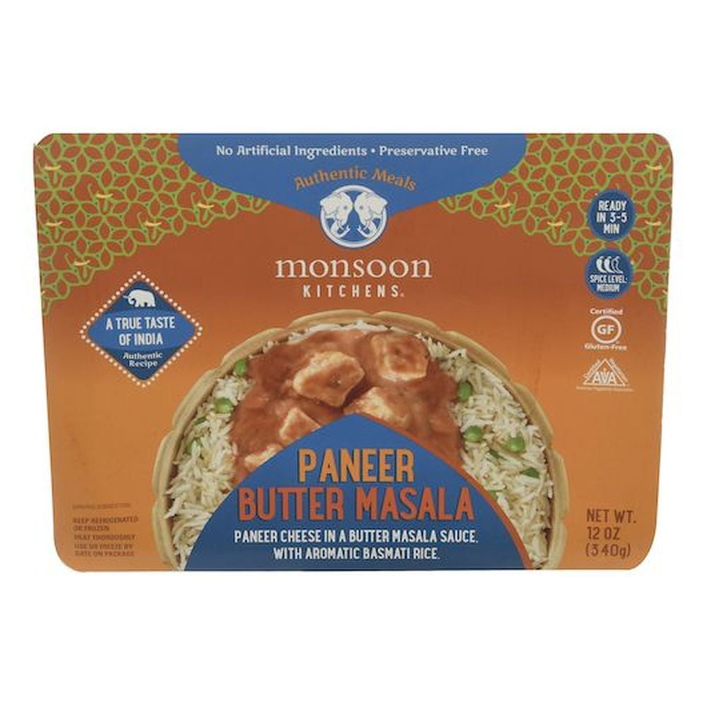Monsoon Kitchen Paneer Cheese In Butter Masala with Aromatic Basmati