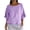 Purple, variant on Staron Women's Casual Linen Shirt Ruffle Pleated Hem Half Sleeve Round Neck Relaxed Blouse Top, Yellow S
