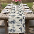 thumbnail image 4 of Nautical Ship Table Runner 72 Inches, Retro Coastal Ocean Lighthouse Mountain Map Bed Runner Dresser Scarves Tabletop for Indoor Outdoor Parties/Ceremony/Banquet, 16" x 72", 4 of 9