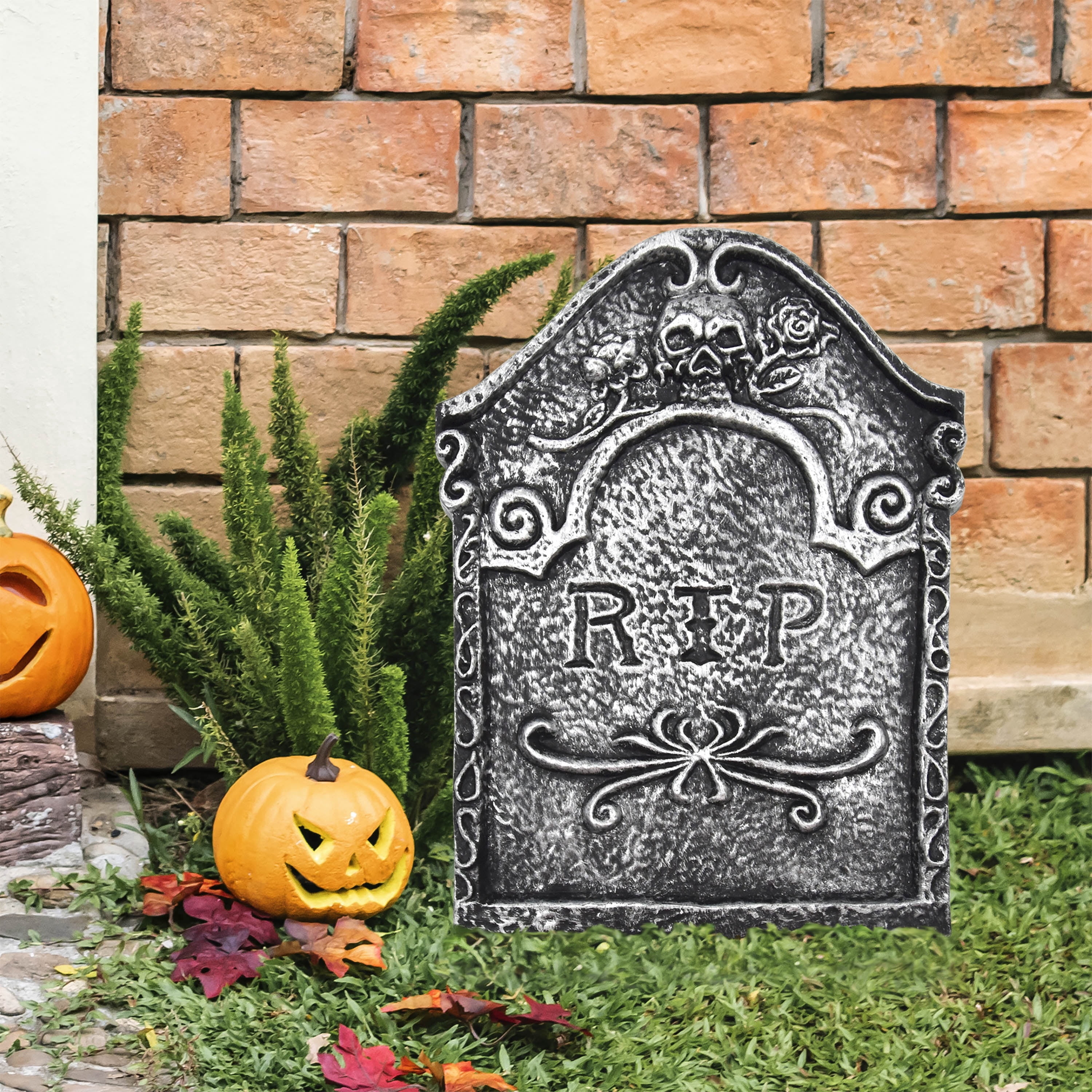 RIP Tombstone Yard Stake Outdoor Decoration, Gray, 15.25", Halloween by Way To Celebrate