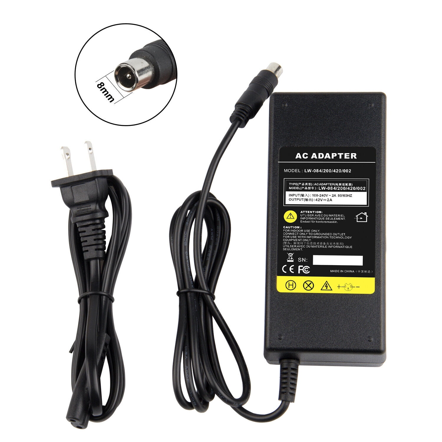 84W 42V 2A Charger for Bird Lime Lime-S Skip Spin Xiaomi M365 - Electric  Scooter Charger - Brid Charger,Lime Charger- 1 Pin
