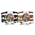 thumbnail image 1 of Flor planta Leaf White Bird Butterfly Pulsera pareja de cuerdas de cuero Unbranded M, 1 of 3