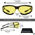 thumbnail image 2 of Bikershades Motorcycle Riding Glasses Wrap Sport Chrome Frame Yellow Men Women, 2 of 4