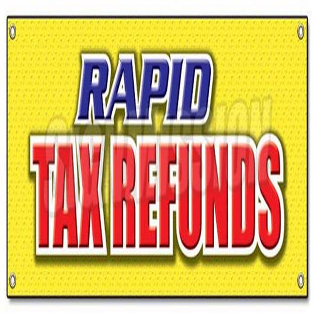 SignMission BRapid Tax Refunds 18 x 48 in. Banner Sign Rapid Tax
