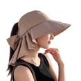 thumbnail image 2 of Eoperou Women Fisherman Hat Wide Brim Solid Color Bow-knot Round Decorative Sunscreen Breathable Foldable Windproof Summer Sun Hat Headwear, 2 of 8