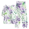 thumbnail image 2 of Puntoco-Conjunto de traje de dos piezas para mujer, top corto con cuello redondo y pantalones informales, estampado de verano, liquidación Puntoco Puntoco-3427, 2 of 5