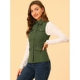 thumbnail image 4 of Chaleco Anorak Utility sin Mangas con Cremallera y Bolsillos Verde Allegra K XS, 4 of 6
