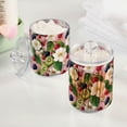 thumbnail image 2 of Yayeee 2 Pack Qtip Holder Dispenser for Bathroom with Lid Cotton Swab Canister, Pink Raspberries, 2 of 6