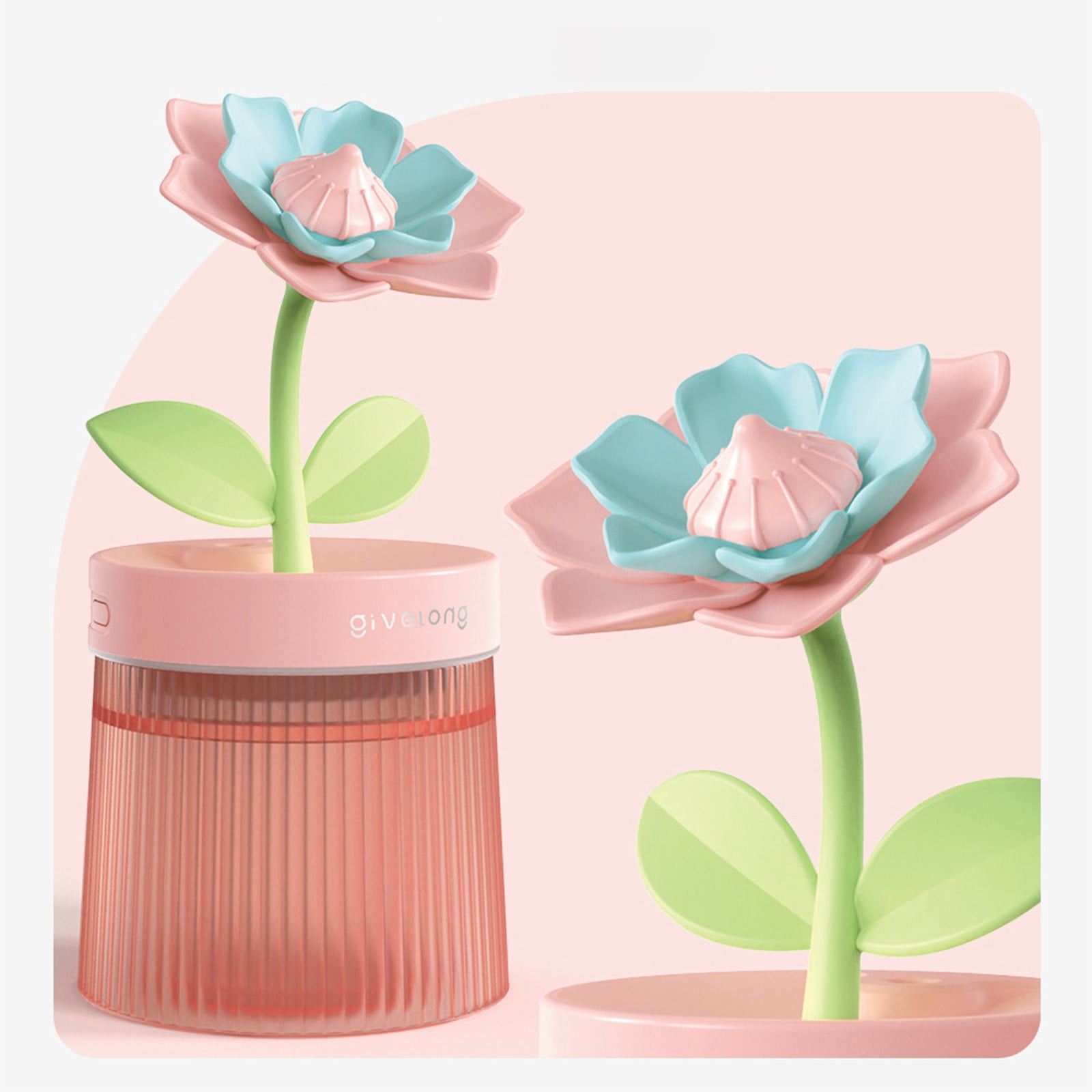 Specollect Clearance 4Pcs Cute Flower Mini Humidifier,Gardenia Desktop Humidifiers for Bedroom,Portable Small Cool Mist Humidification for Home,Baby Nursery,Office & Indoor Plants
