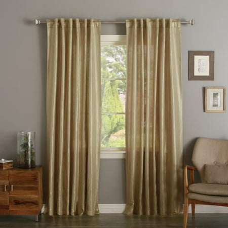 Aurora Home Metallic Shimmer Linen Foil Curtain Panel Pair Gold 84 inch ...